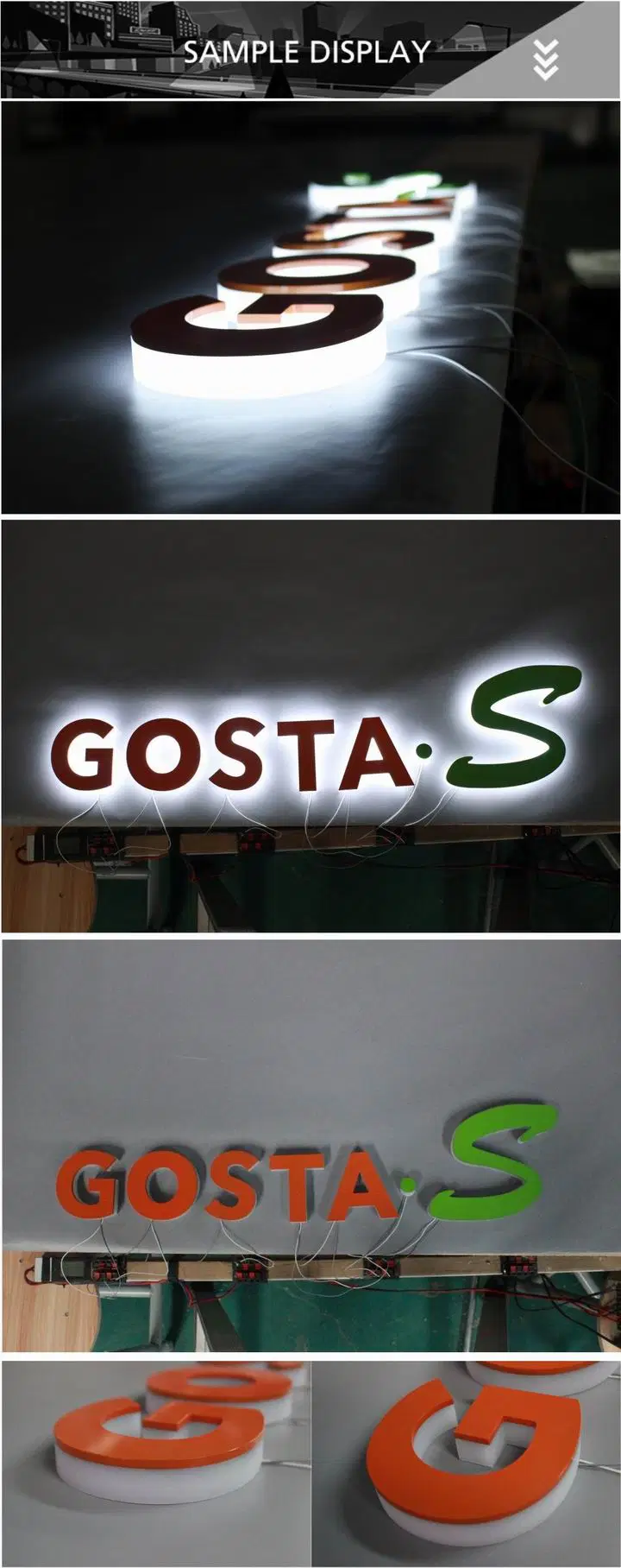 Customized Long Lifespan Outdoor 3D Letters LED Light Advertising Sign