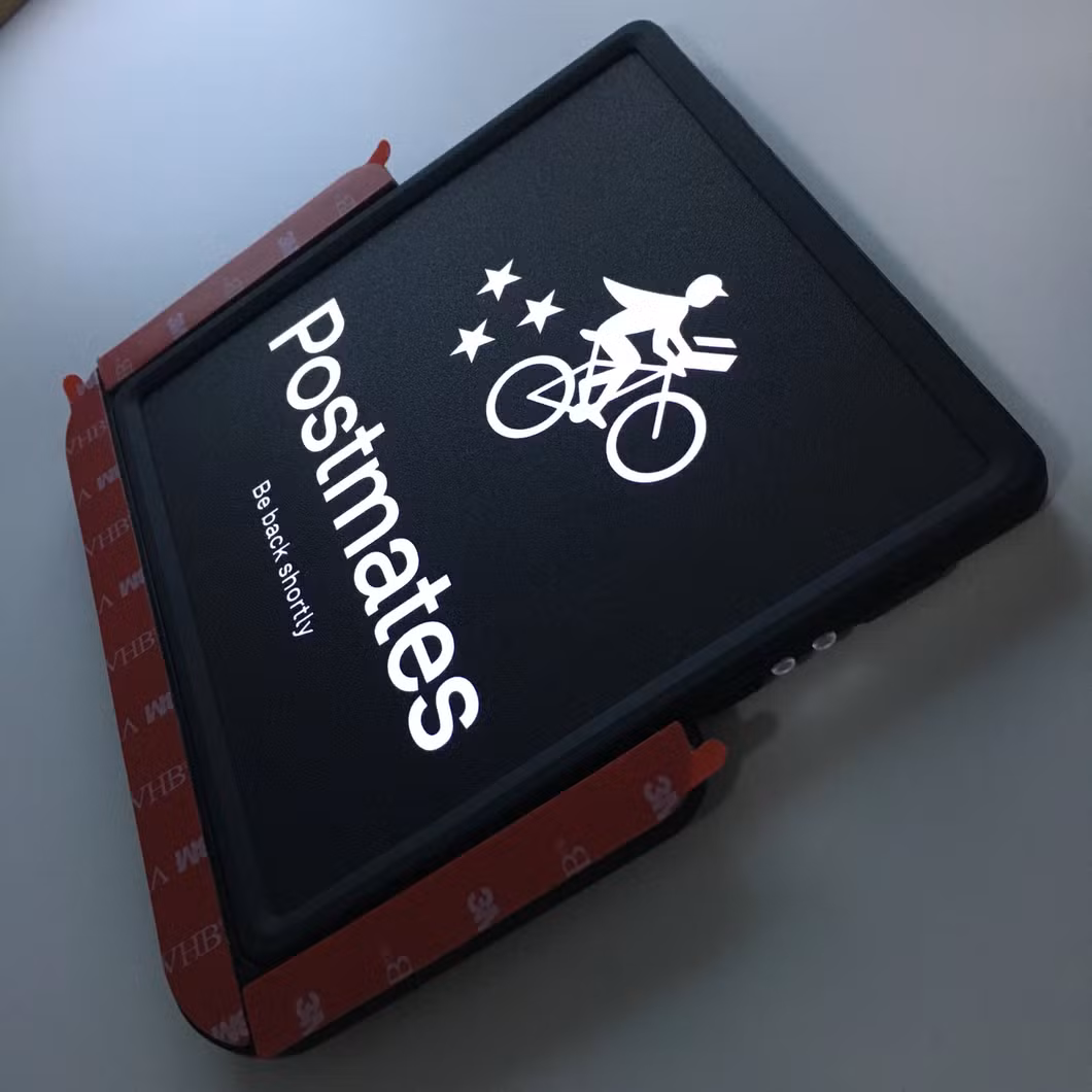 Wireless Removable USB Rechargeable Light Postmates Signage Support Products Made for Rideshare and Delivery Drivers