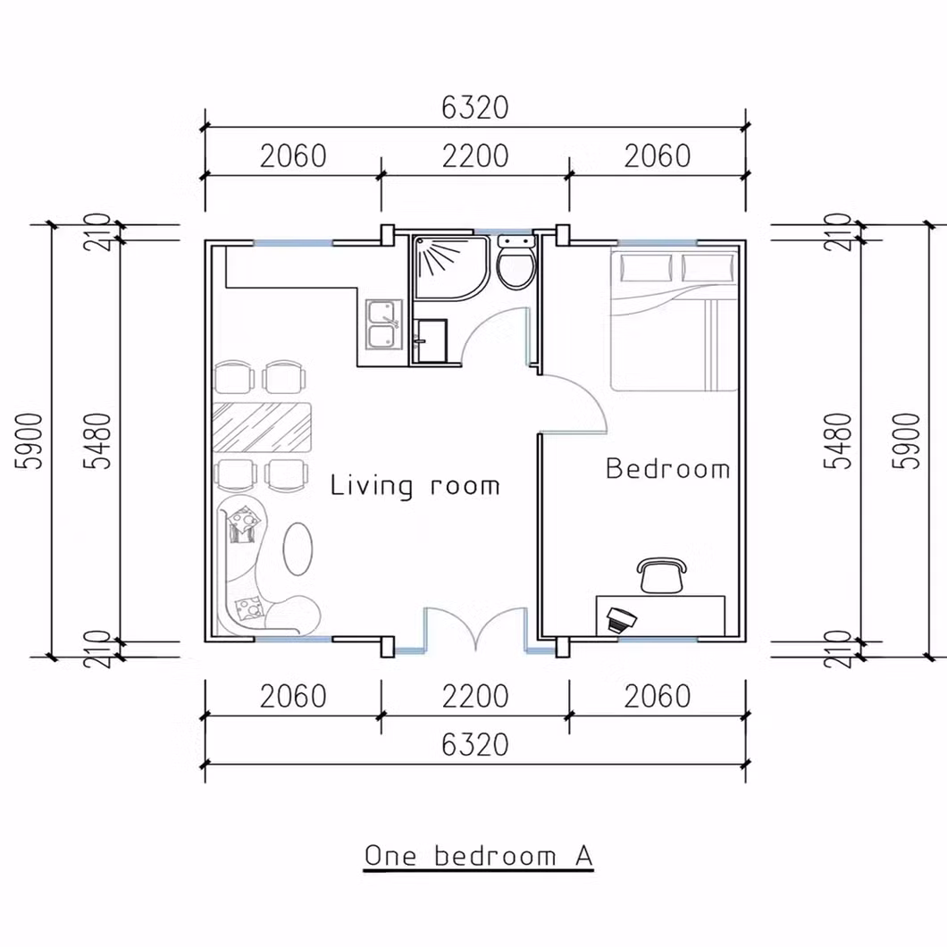 Double Wing Expandable Container Activity Room for Foreign Trade Folding, Mobile Living, Expandable Container Expansion Room