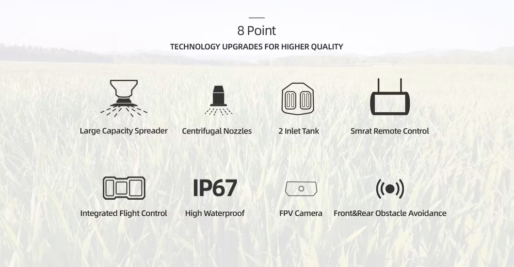 Hf C30 C50 Remote Control Pesticides Sprayer 4 Axis Automatic Rice Fumigation Pesticide Sprayer Drone Rice Seeder Planting & Fertilizing Machine with Price