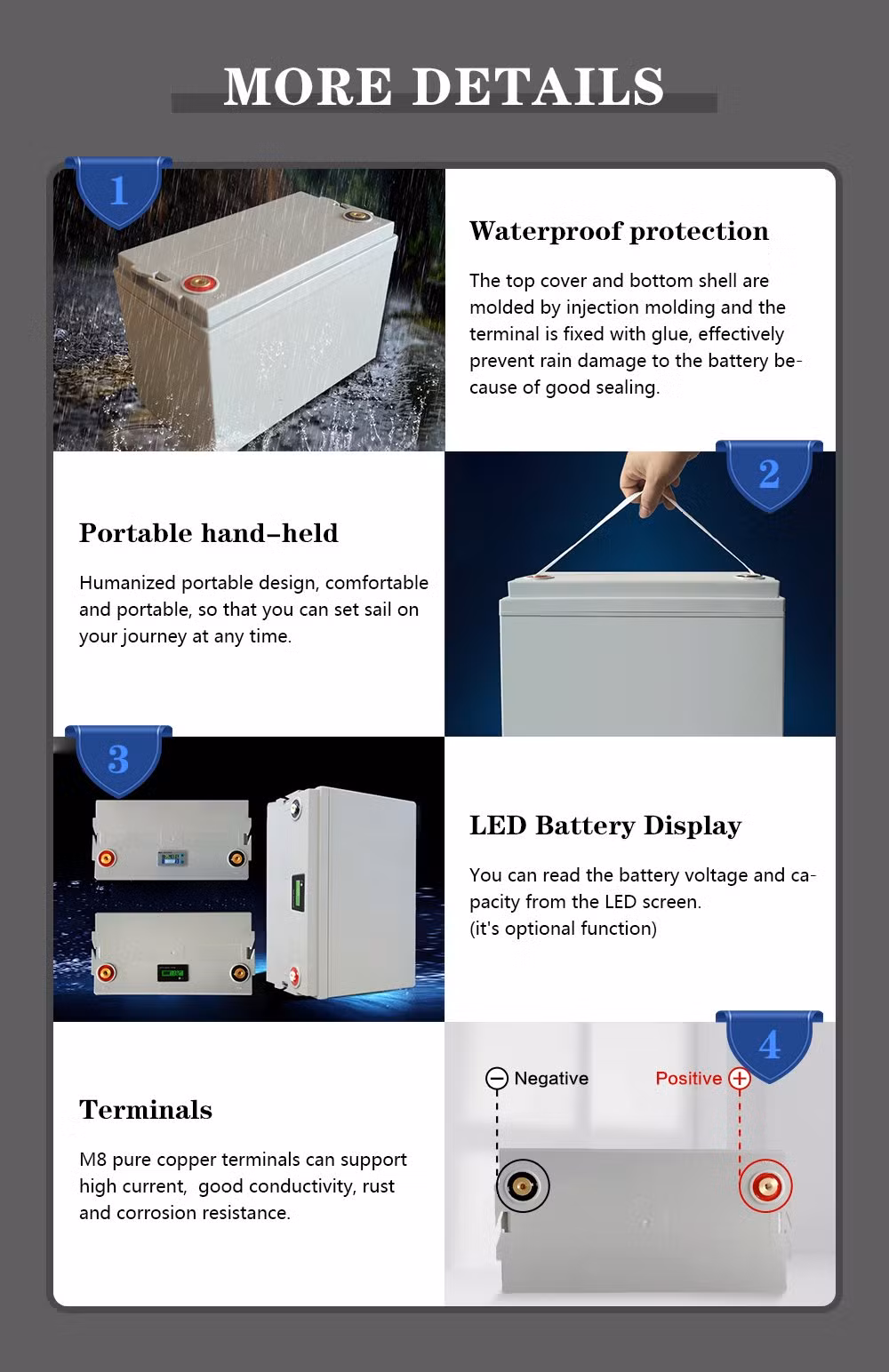 Factory OEM High-Capacity LFP Lithium Battery Pack Lithium Polymer Battery Large Capacity Deep Cycle 36V 210ah Li-ion/LiFePO4 Battery Pack for Customization