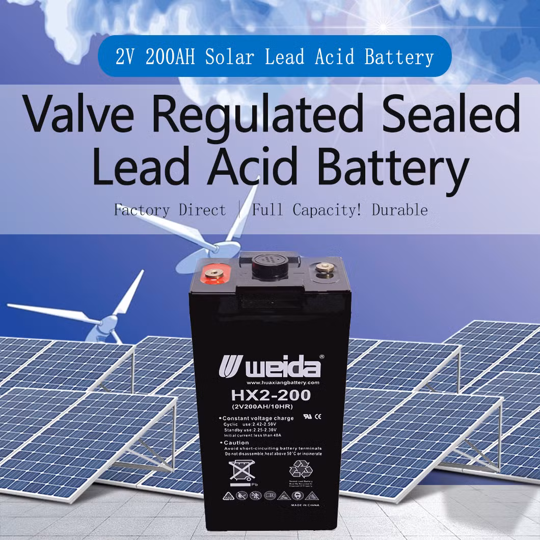 2V200ah 400ah 600ah 800ah 1000ah Lead Acid Deep Cycle Battery Solar Energy Storage Battery