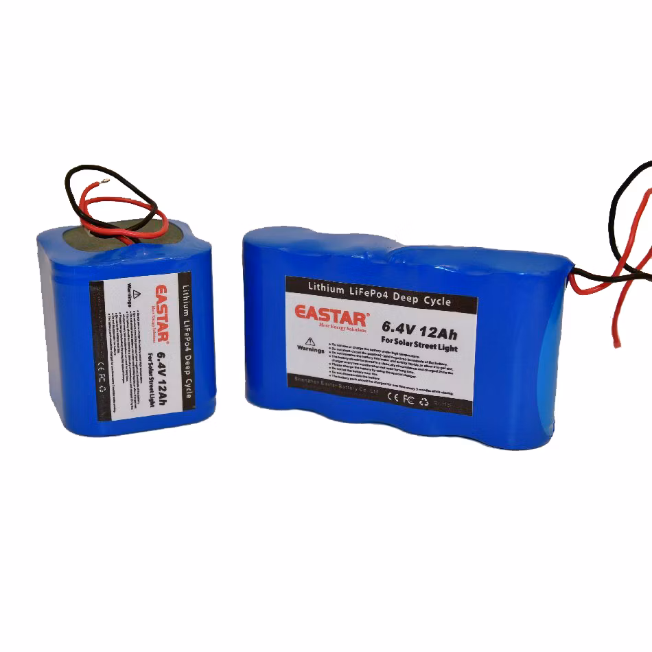 Customized 32700 Rechargeable Lithium Ion Battery Pack Solar Street Light Battery 6.4V 12ah