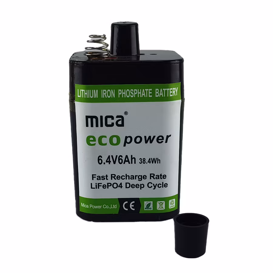 Replacement Alkaline Lead Acid 4r25 6 Volt 6.4V6ah LiFePO4 Battery for Lantern/Hunting/Fishing/Camping/Emergency Lighting/Traffic Lighting