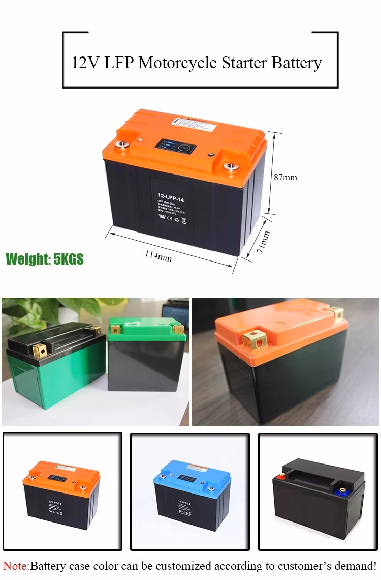 LiFePO4 12V Motorcycle Battery 7ah 9 10ah 12ah 14ah 20ah with BMS Lithium Iron Start UPS Bateria for 125 Motorbike 12V Battery