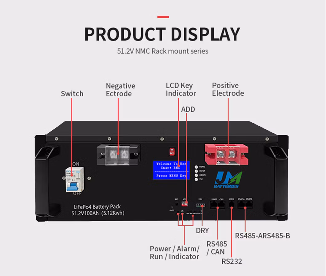Ebike Lithium Battery 48 Volt Rack Design Solar LiFePO4 Battery 100ah Solar Power Energy System Lithium Battery