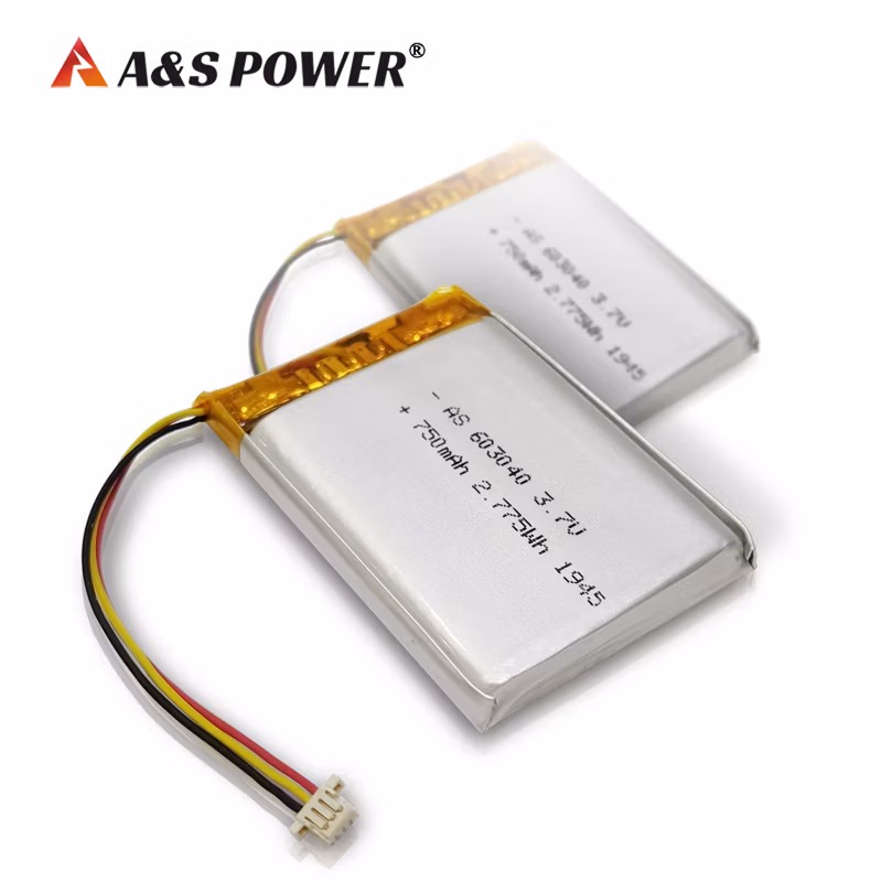 18 Years Factory UL2054 CB Kc Lipo Battery 3.7V 750mAh 603040/584070 Lithium Polymer Battery for Mobile Phone/GPS Tracking/Hearing-Aid/Earphone