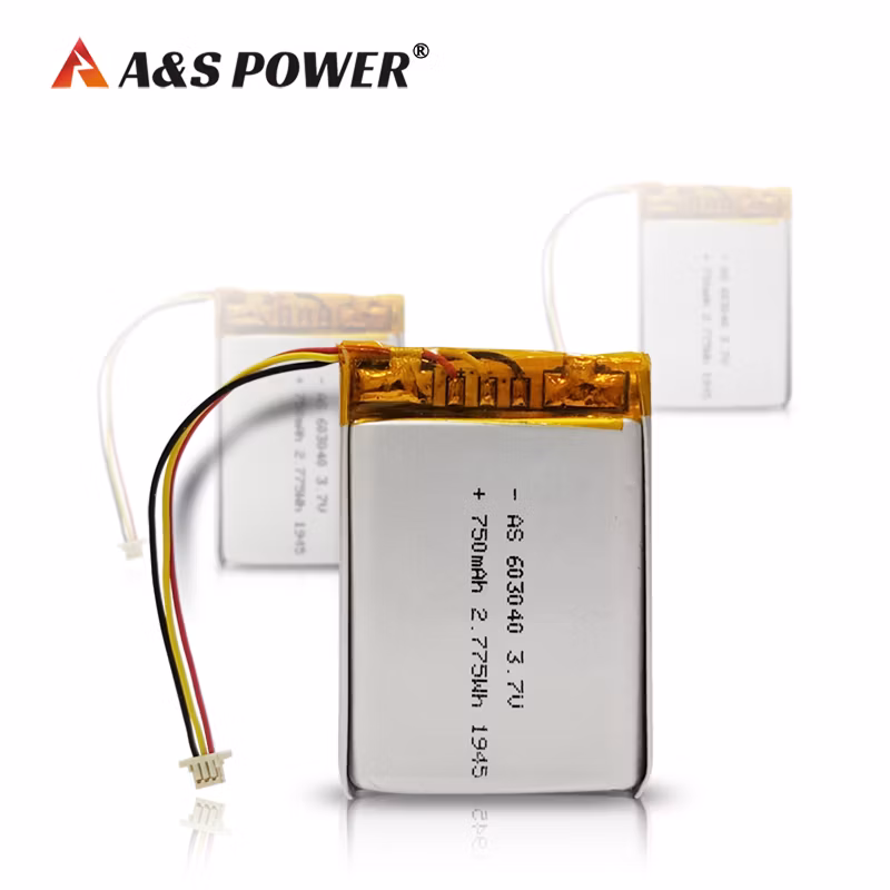 18 Years Factory UL2054 CB Kc Lipo Battery 3.7V 750mAh 603040/584070 Lithium Polymer Battery for Mobile Phone/GPS Tracking/Hearing-Aid/Earphone
