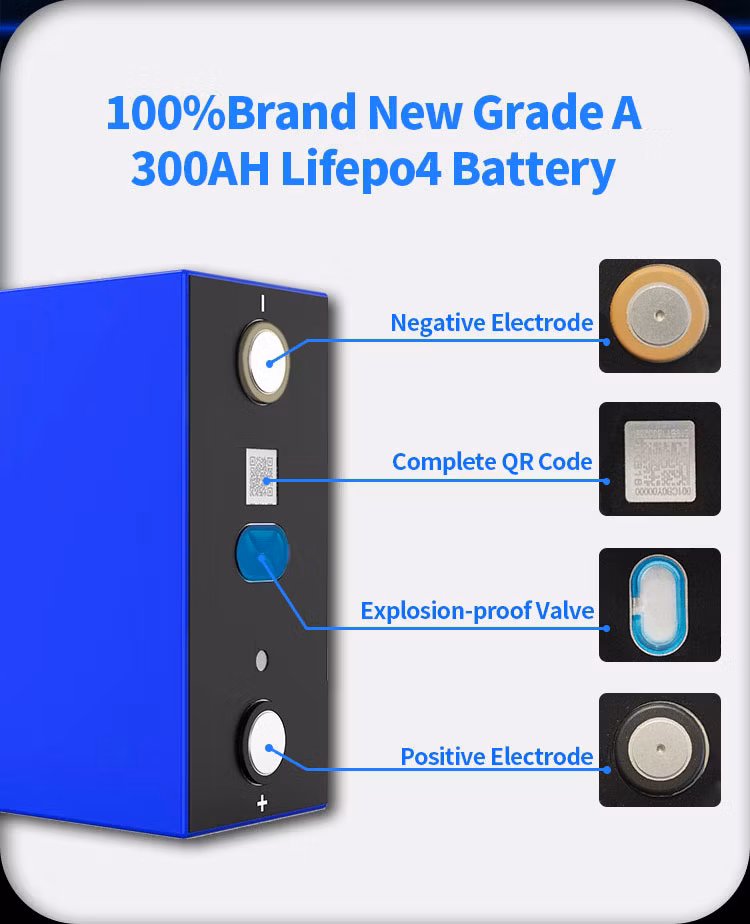 A Grade Solar Energy Storage System 3.2V 150ah 202ah 320ah Prismatic LFP LiFePO4 Lithium Ion Battery Cells