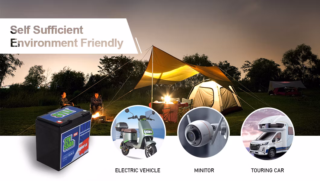 High-Performance 12V 55ah Deep Cycle Battery for Marine Use