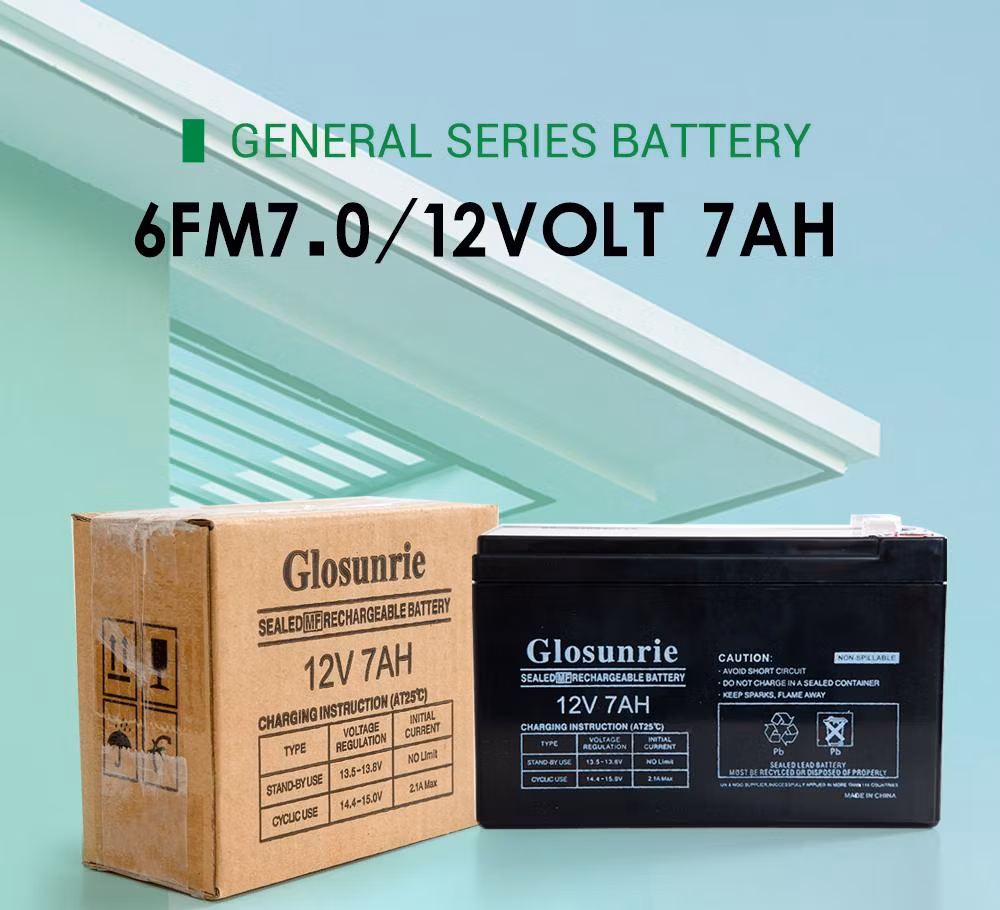 Solar Rechargeable Free Gel Storage Battery for Solar Home Power System 12V 7ah 7.2ah 9ah 12ah Sealed Lead Acid UPS Battery