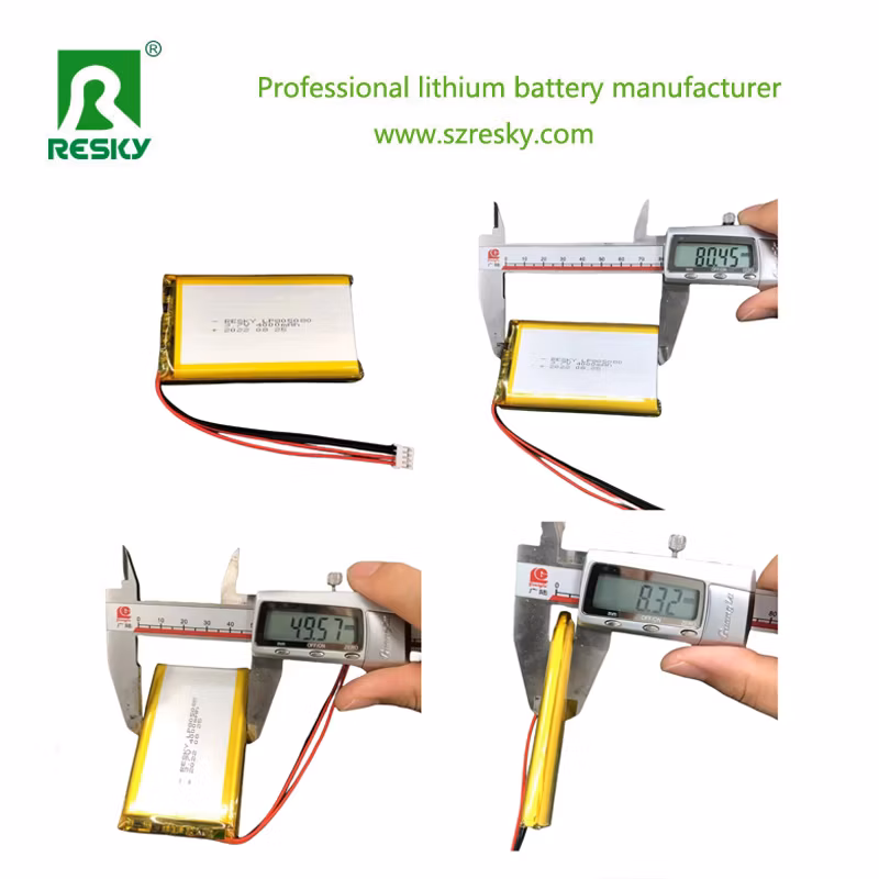 Rechargeable Flat Lipo Battery Cell 605080 3.7V 3000mAh Lithium Polymer Battery Pack for Camping Light