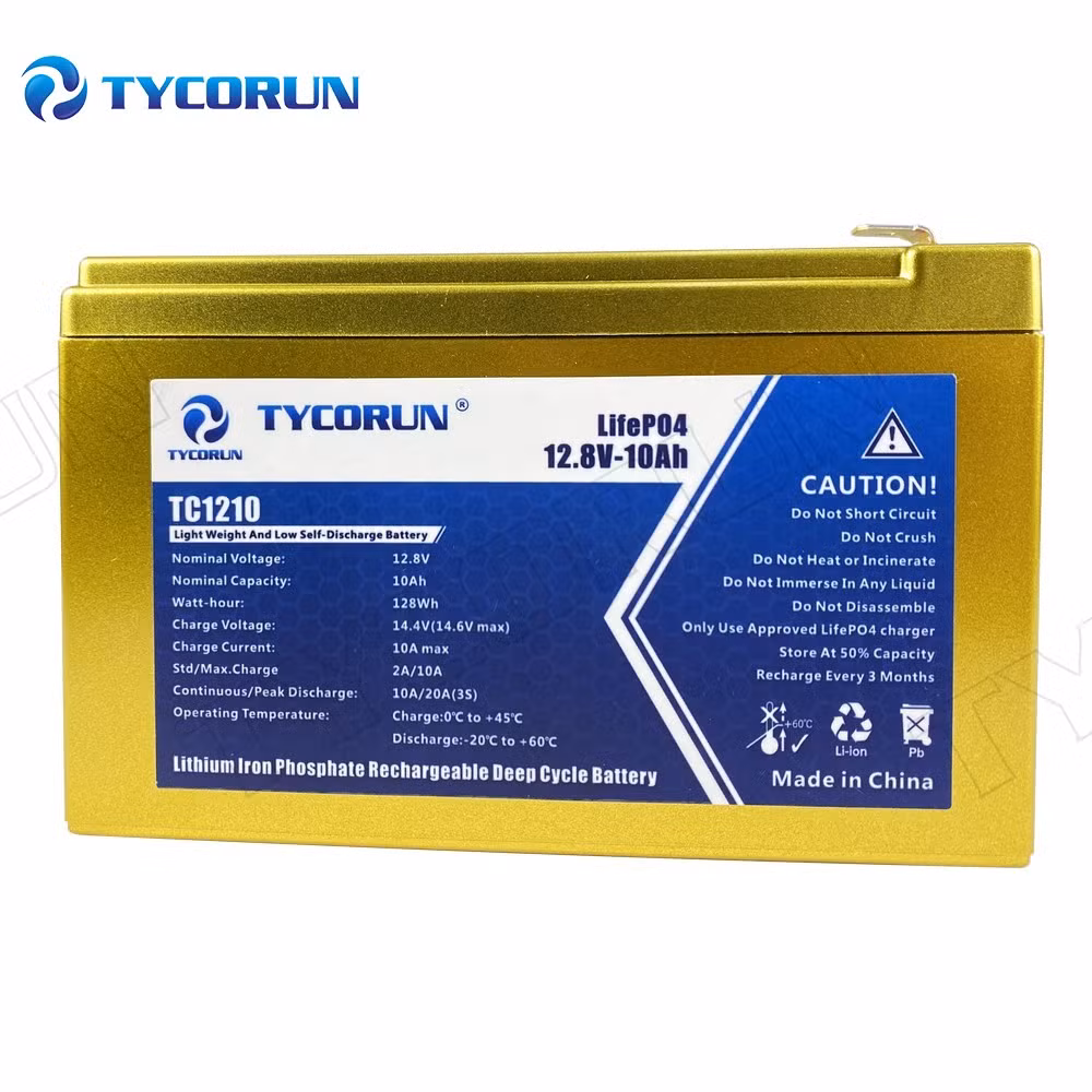 Tycorun Rechargeable High Quality LCD Light 12V 10ah LiFePO4 Lithium Battery for Solar Energy Storage Systems