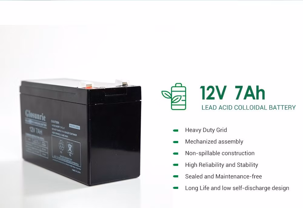Solar Rechargeable Free Gel Storage Battery for Solar Home Power System 12V 7ah 7.2ah 9ah 12ah Sealed Lead Acid UPS Battery