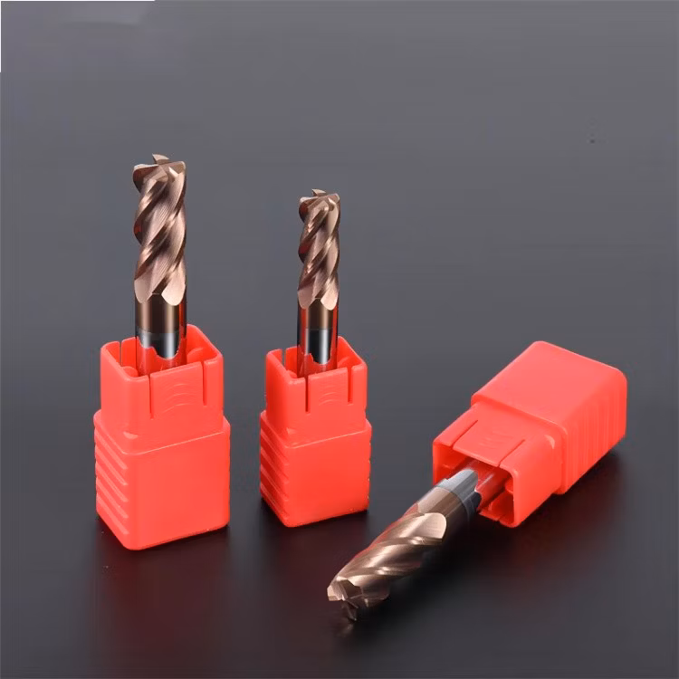 CNC OEM Tools HRC65 Solid Carbide 4 Flutes Corner Radius End Mill Wtih Nano-Blue Caoting for Steel