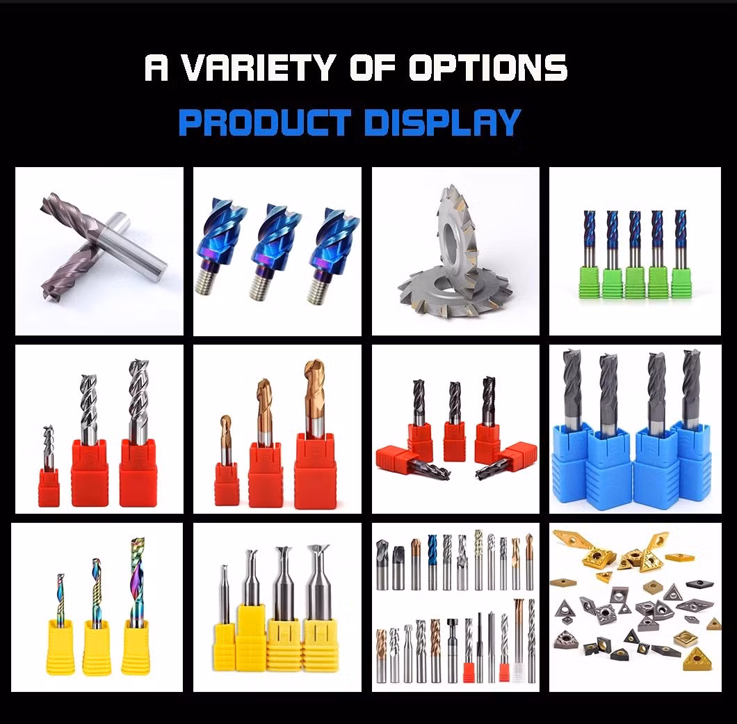 CNC OEM Tools HRC65 Solid Carbide 4 Flutes Corner Radius End Mill Wtih Nano-Blue Caoting for Steel