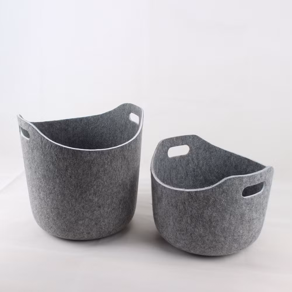 Non Woven Recycled Pet Fiber Felt Cut Colorful Toys Storage Food Storage Baskets for Home and Store Felt Toy Storage Basket
