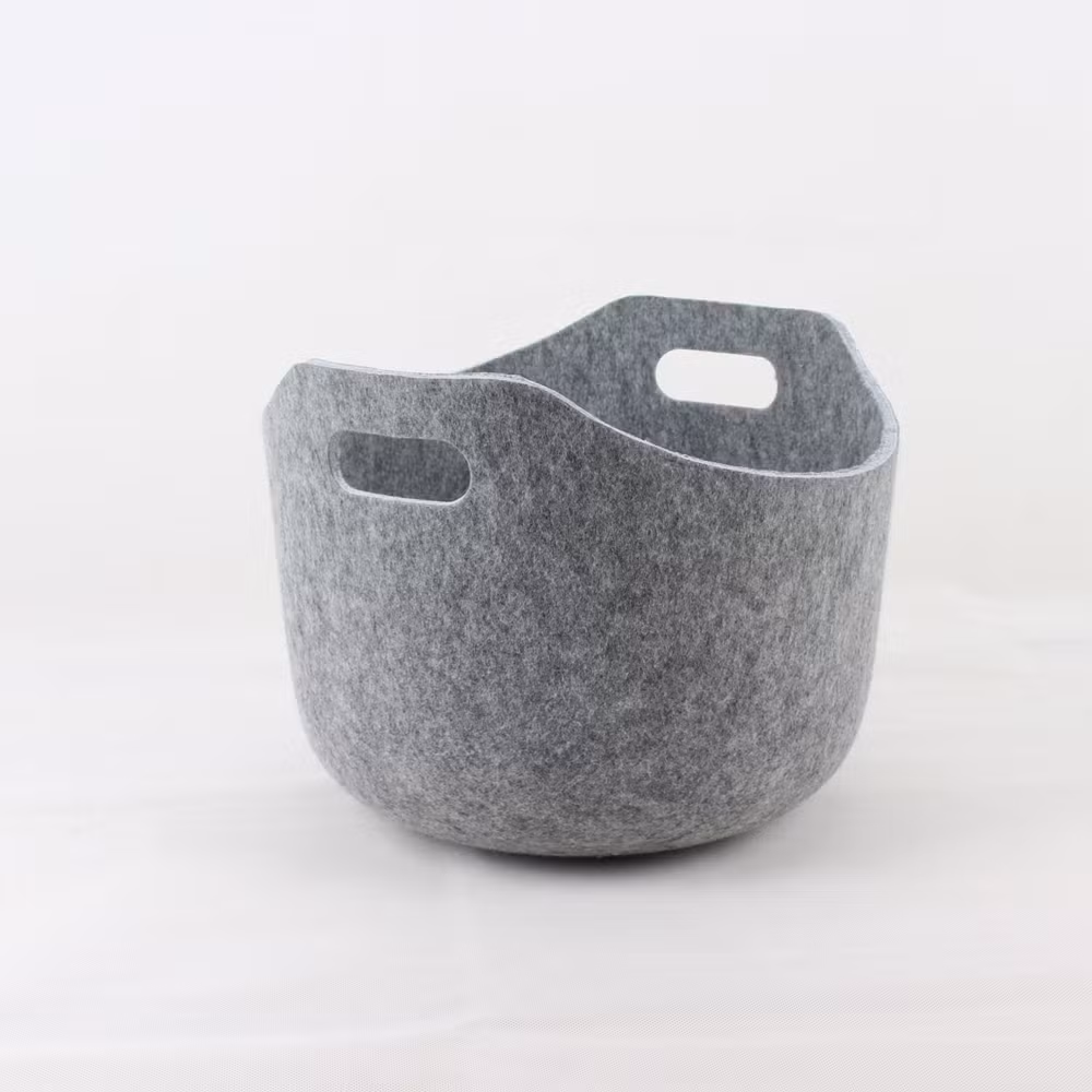 Non Woven Recycled Pet Fiber Felt Cut Colorful Toys Storage Food Storage Baskets for Home and Store Felt Toy Storage Basket