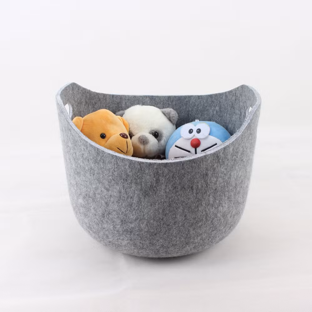 Non Woven Recycled Pet Fiber Felt Cut Colorful Toys Storage Food Storage Baskets for Home and Store Felt Toy Storage Basket