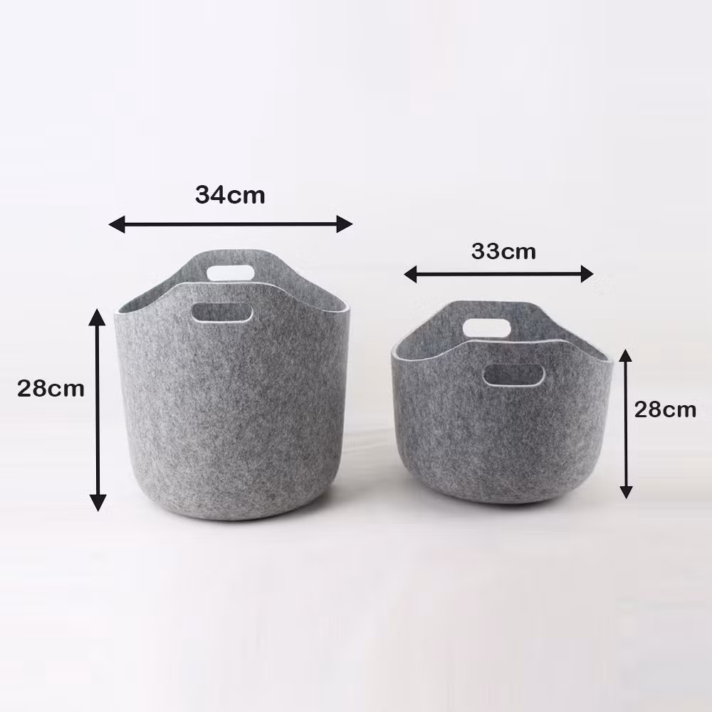 Non Woven Recycled Pet Fiber Felt Cut Colorful Toys Storage Food Storage Baskets for Home and Store Felt Toy Storage Basket