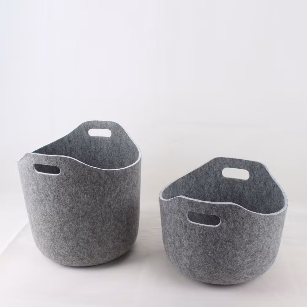 Non Woven Recycled Pet Fiber Felt Cut Colorful Toys Storage Food Storage Baskets for Home and Store Felt Toy Storage Basket