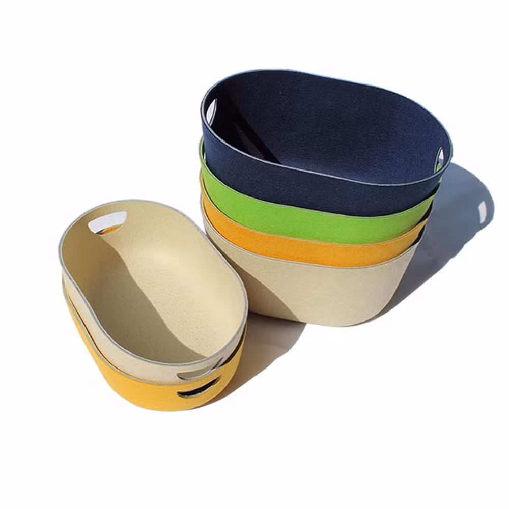 Recycled Pet Thermoforming Felt Nordic Style Toy Storage Boxes Grey Square Organizers for Drawers in Closet Made in China Fabric Storage Box Home Felt Basket