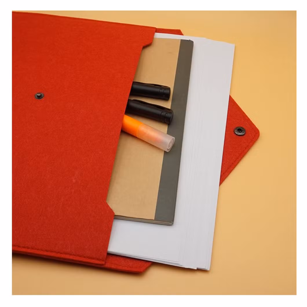Large Capacity Felt File Folder Durable Folders Portfolio Pouch Letter Envelope Button Closure Office Home School Stationery Business Paper File Document Bag