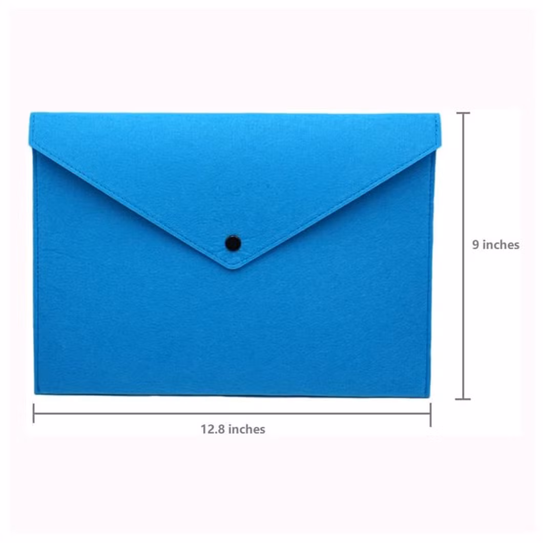 Large Capacity Felt File Folder Durable Folders Portfolio Pouch Letter Envelope Button Closure Office Home School Stationery Business Paper File Document Bag