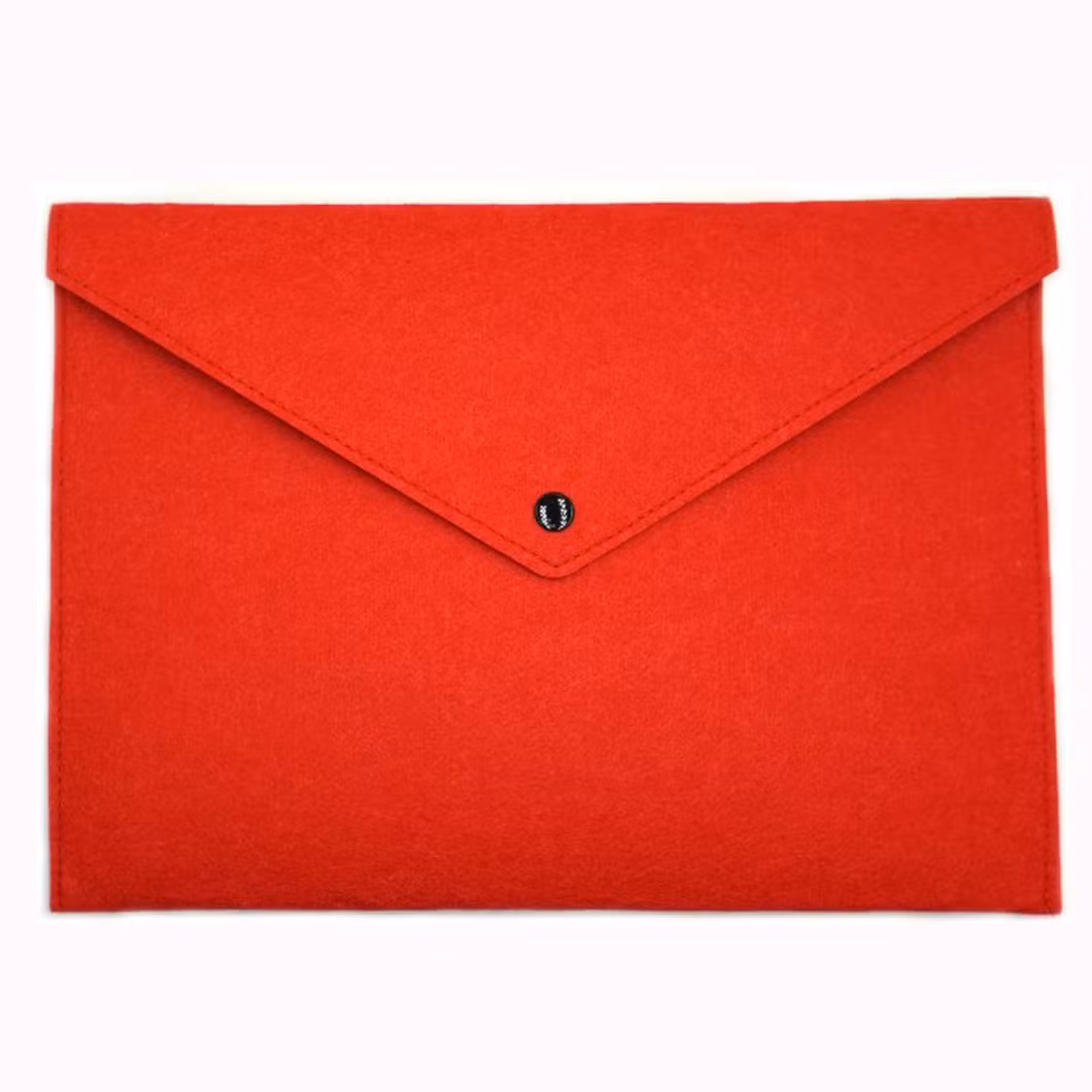 Large Capacity Felt File Folder Durable Folders Portfolio Pouch Letter Envelope Button Closure Office Home School Stationery Business Paper File Document Bag