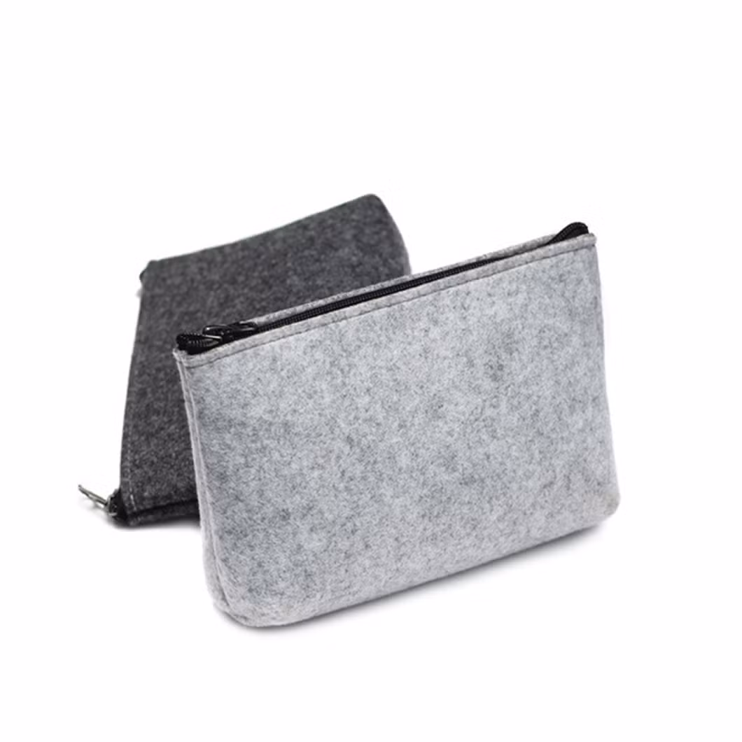 Wholesale Lovely Small New Style Cheap Felt Zipper Women Makeup Cute Bag