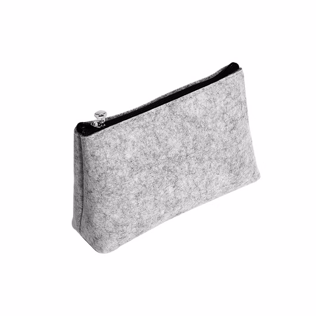 Wholesale Lovely Small New Style Cheap Felt Zipper Women Makeup Cute Bag
