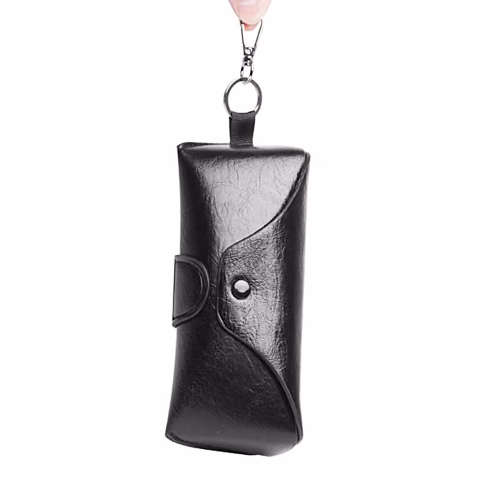 New Design PU Leather Glasses Storage Box Daily Using Portable Keychain Leather Sunglasses Storage Bag Can Be Hung Glasses Case
