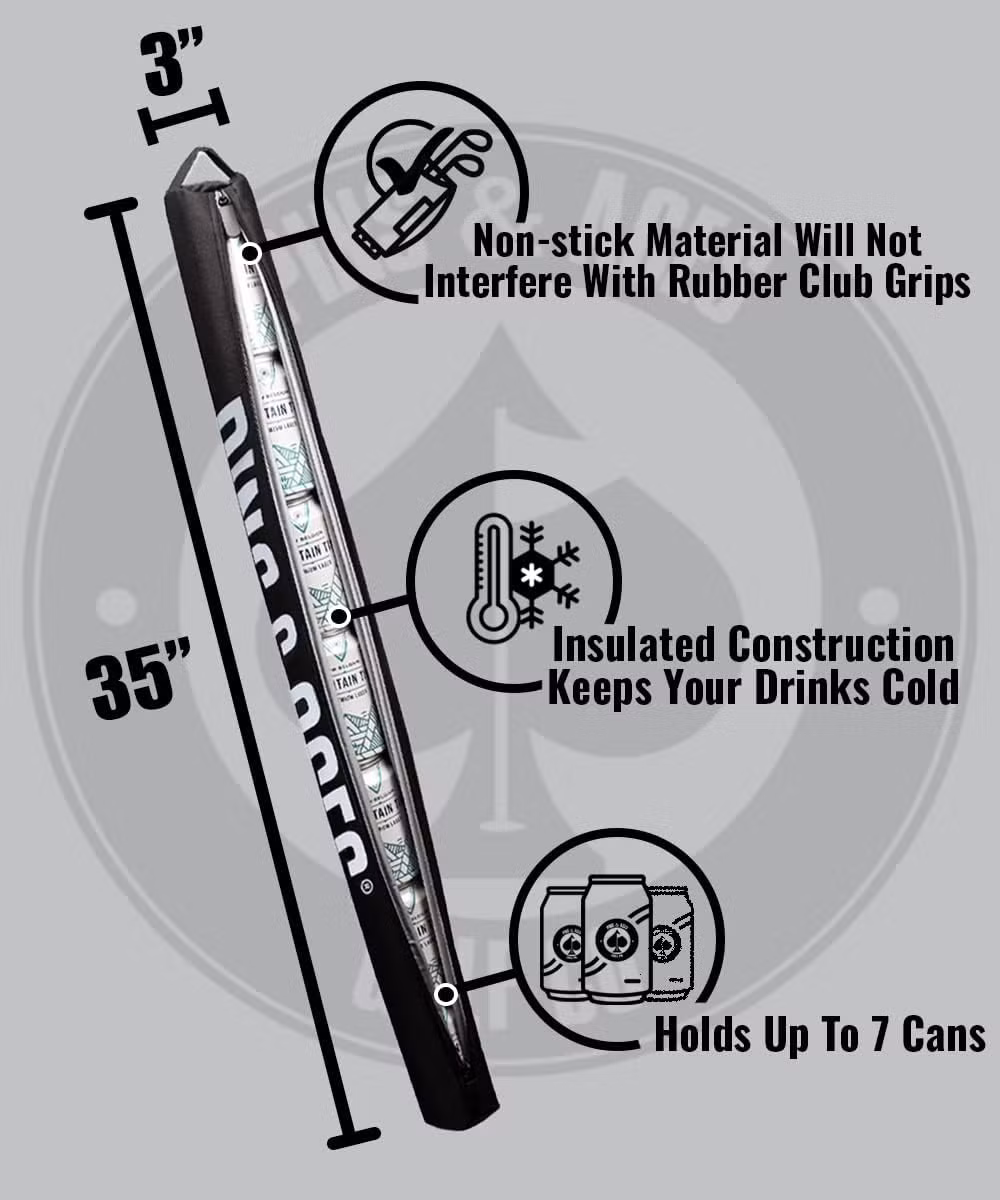 Custom Deisgn 7 Cans Canned Beverages Discreetly Insulated Cooler Beer Sleeve Golf Bag