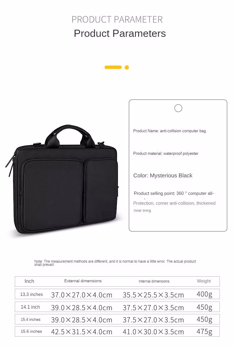 Durable Notebook Bag, Portable and Computer Notebook Bag&Men′s and Women′s Protective Case