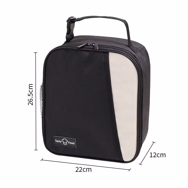 Portable Waterproof Custom Travel Insulated Polyester Cooler Zipper Lunch Bag with Handle