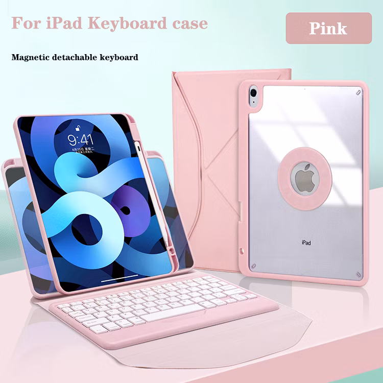 New with Pencil Holder Clear Back Sheel Keyboard Case for iPad PRO 12.9 Inch 2021 5th/4th/3rd Generation