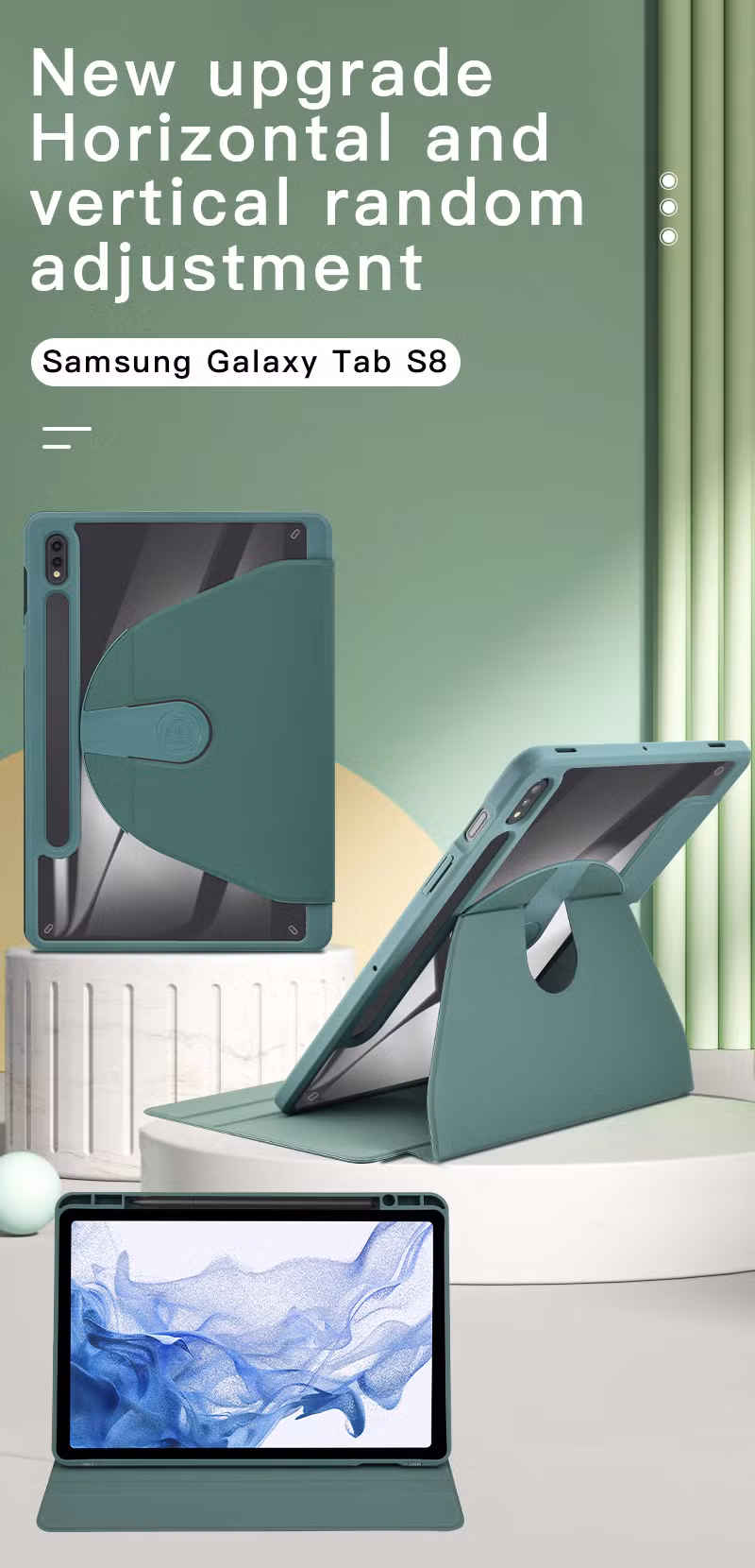 Wholesale Leather Tablet Case for Samsung Galaxy Tab S8 9.7 10.2 12.9 Inch with Tablet Leather Cover