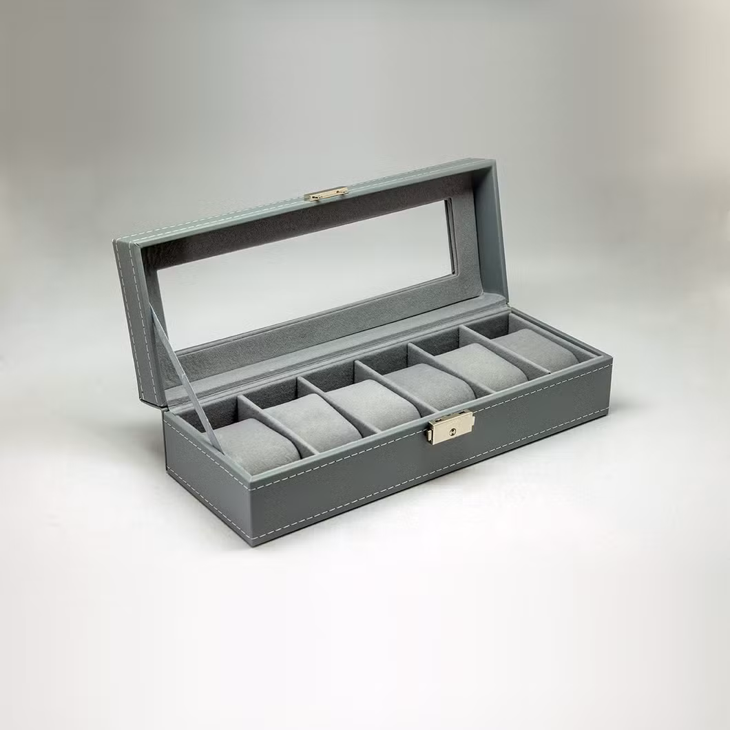 Executive Leather Watch Box with Suede Lining and Monogram Service Box