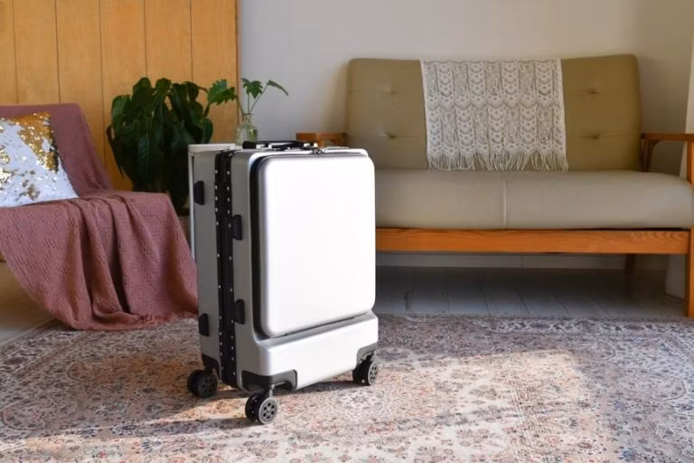 Front Opening Aluminum Frame Hard Luggage Laptop Pocket Cabin Size Zipless Suitcase 3 Pieces Set Travel Trolley Bag