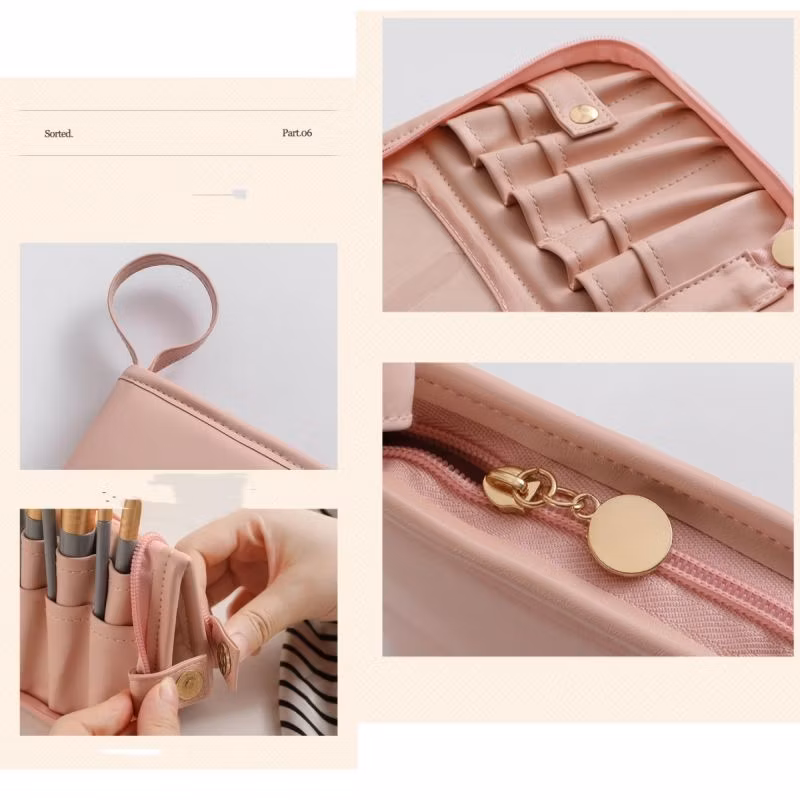 Travel Cosmetic Toiletry Case for Beauty Tools Wash Accessories Pouch Women Foldable Makeup Brush Bag