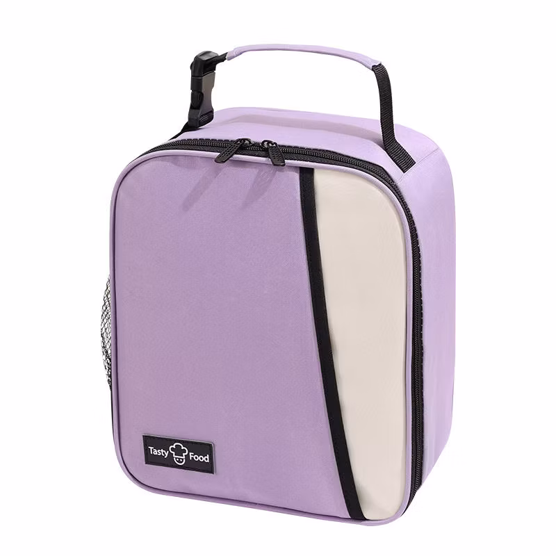 Portable Waterproof Custom Travel Insulated Polyester Cooler Zipper Lunch Bag with Handle
