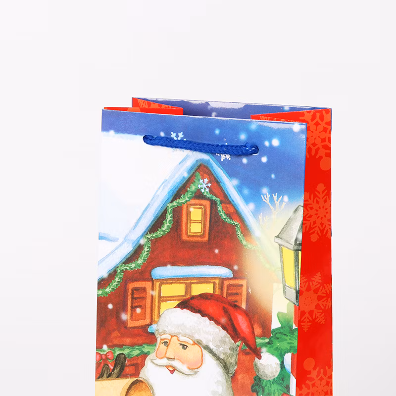 Custom Single Wine Bottle Christmas Drinks Whiskey Luxury Gift Paper Carry Bag