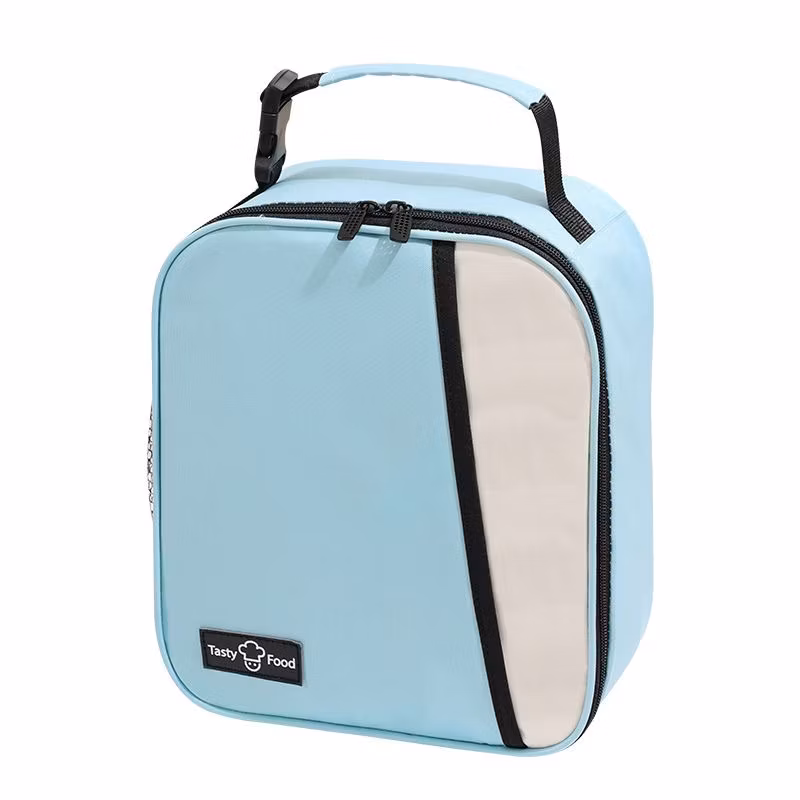 Portable Waterproof Custom Travel Insulated Polyester Cooler Zipper Lunch Bag with Handle