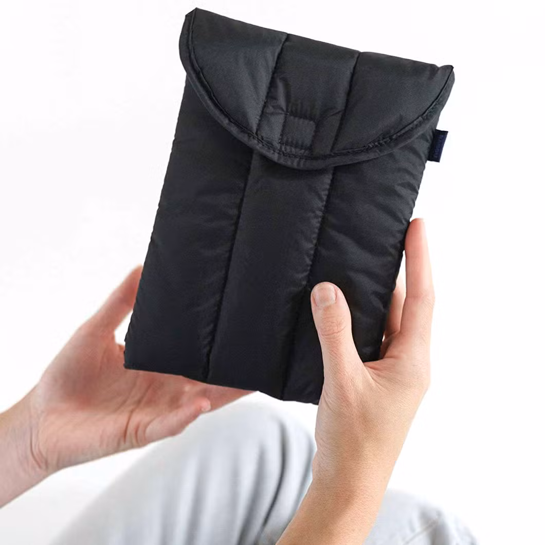 Custom Logo Nylon Puffy Tablet Sleeve Case Quilted iPad Sleeve Bag