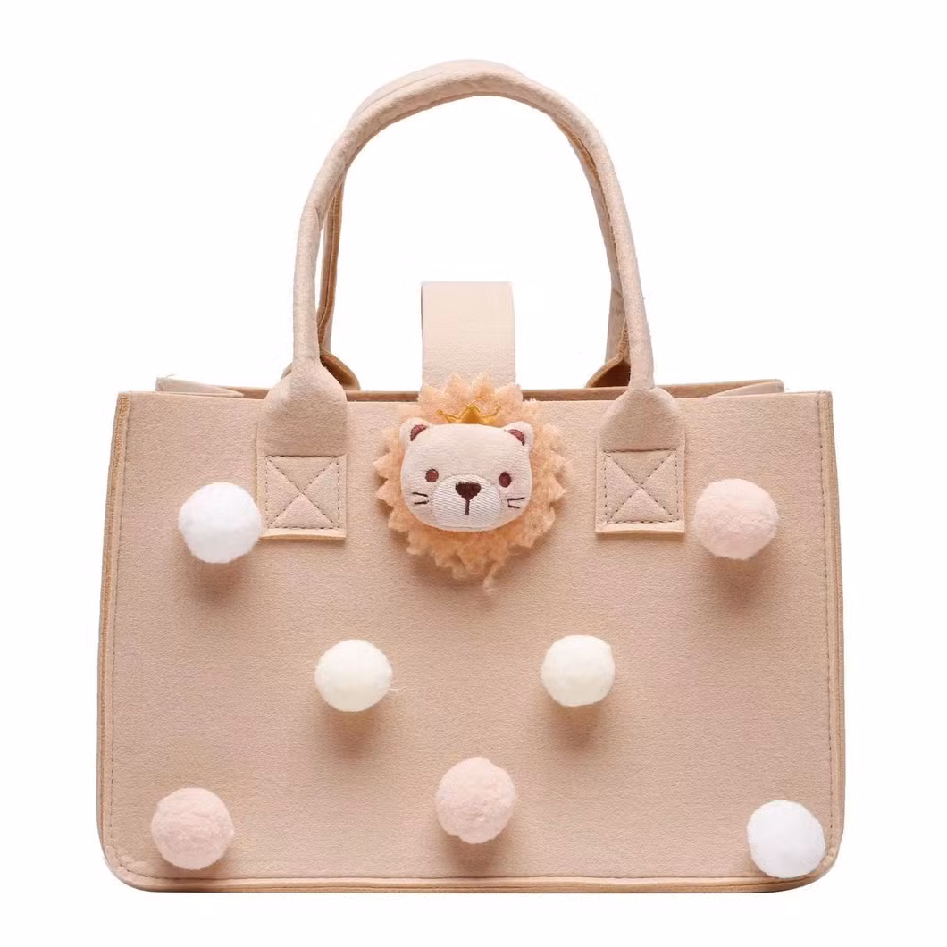 Wholesale Shopping Gift Cartoon DIY Handmade Diaper Cosmetic Storage Felt Tote Bag