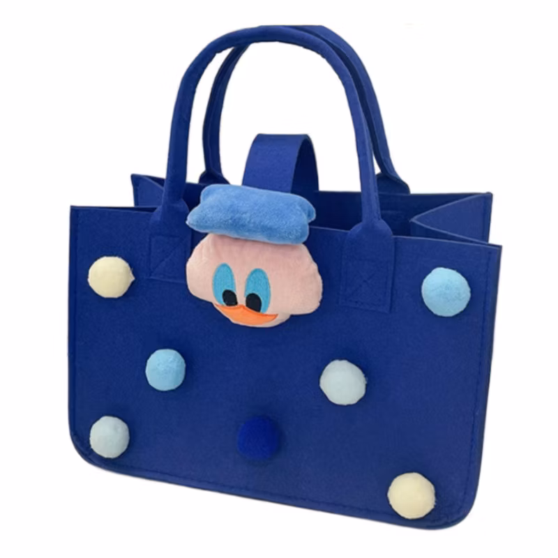 Wholesale Shopping Gift Cartoon DIY Handmade Diaper Cosmetic Storage Felt Tote Bag