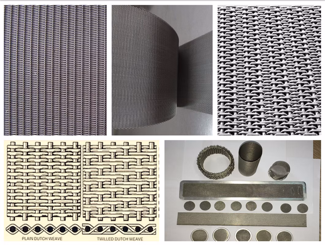 SS304 SS316 1-500mesh Stainless Steel Plain/Twill/Dutch Woven Crimped Square Metal Mesh Sieving Screen Filter Wire Mesh
