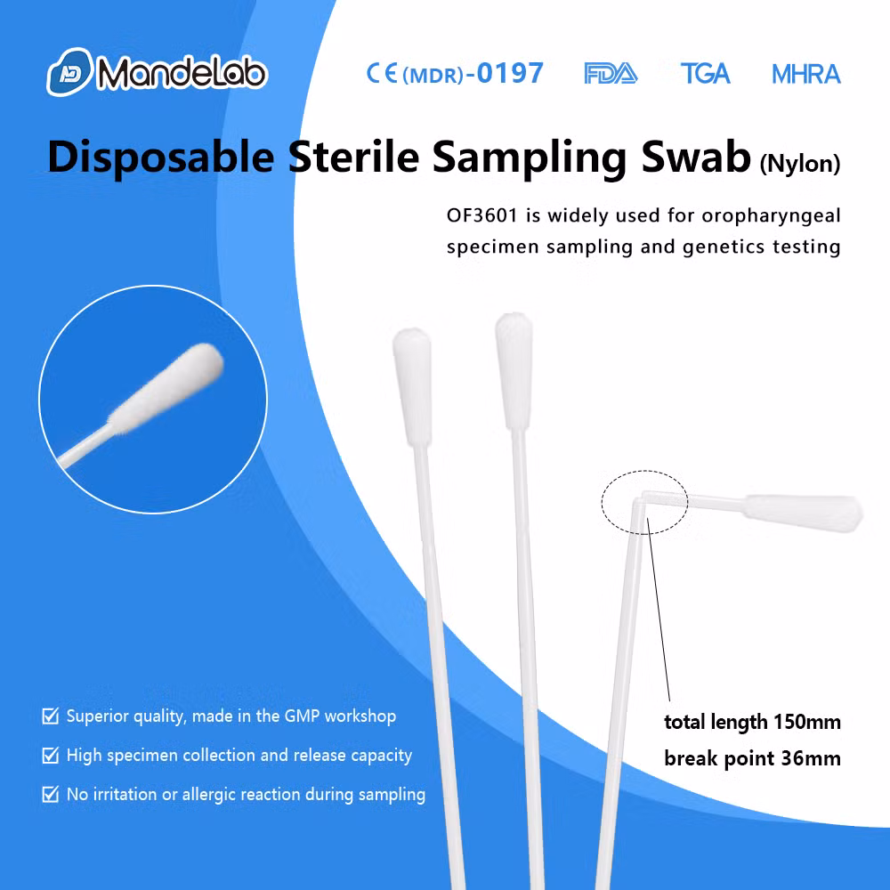 Disposable Flocked Specimen Collection Medical Sterile Oral Swab Stick Monkeypox Sampling Swab