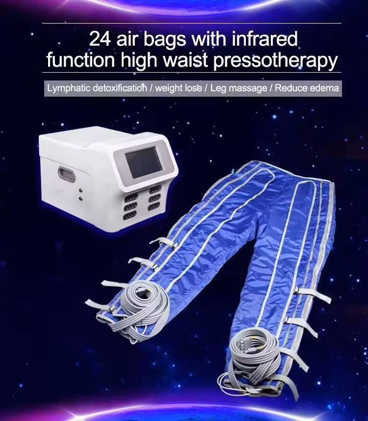 24 Bags Air Pressure Lymphatic Dredging Professional Pressotherapy 3 in 1 Pressotherapy Machine Cellulite Reduction Pressotherapy Machine