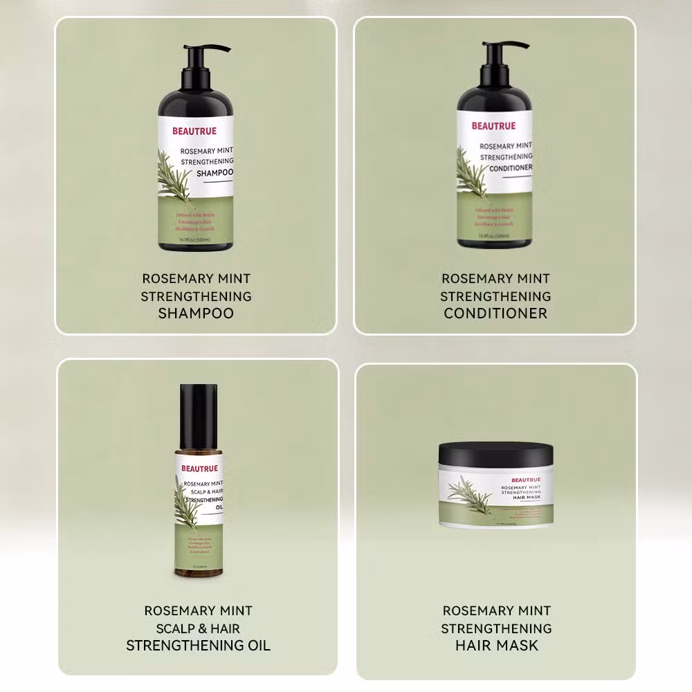 Custom Natural Organic Rosemary Mint Hair Care Kit for Hair Growth Nourishing Smoothing Peppermint Shampoo and Conditioner